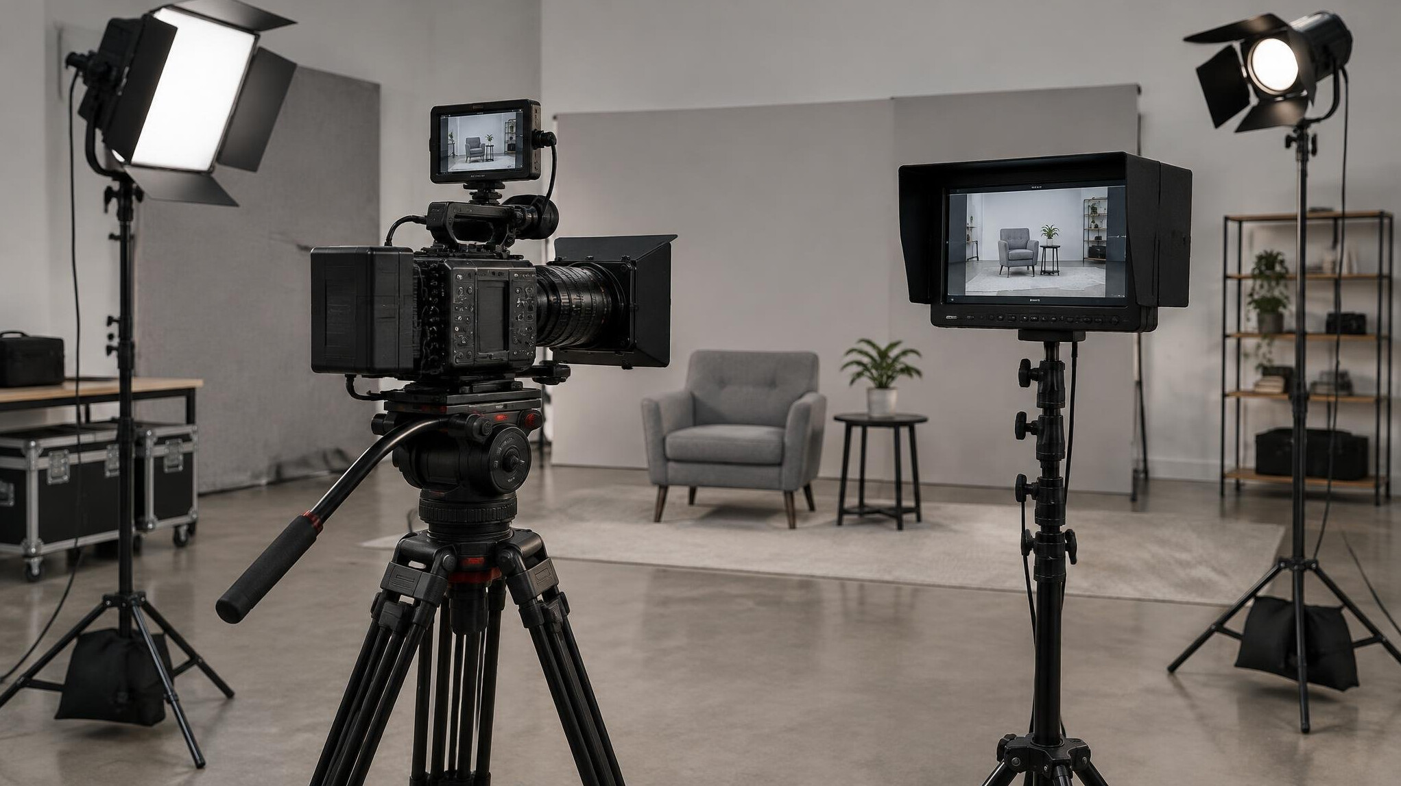 Film production equipment on set