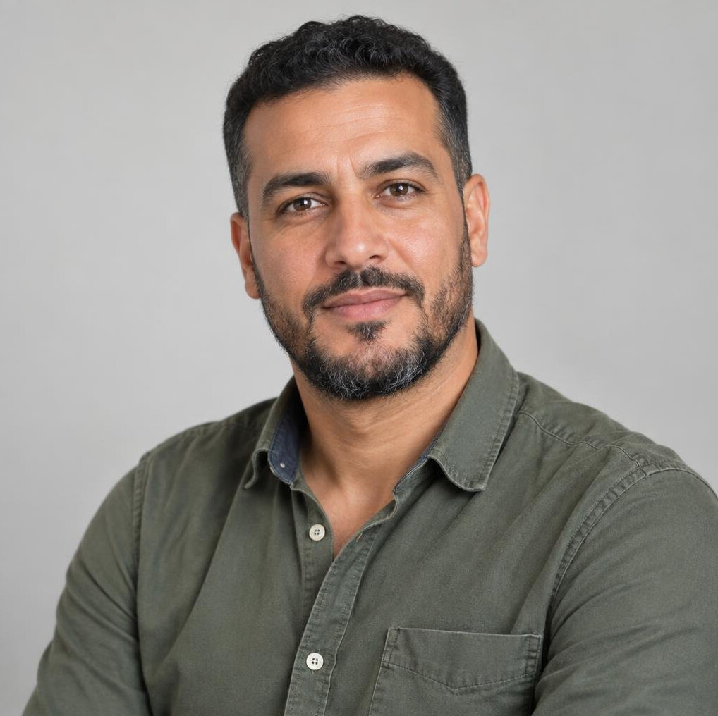 Portrait of a bearded man looking at camera