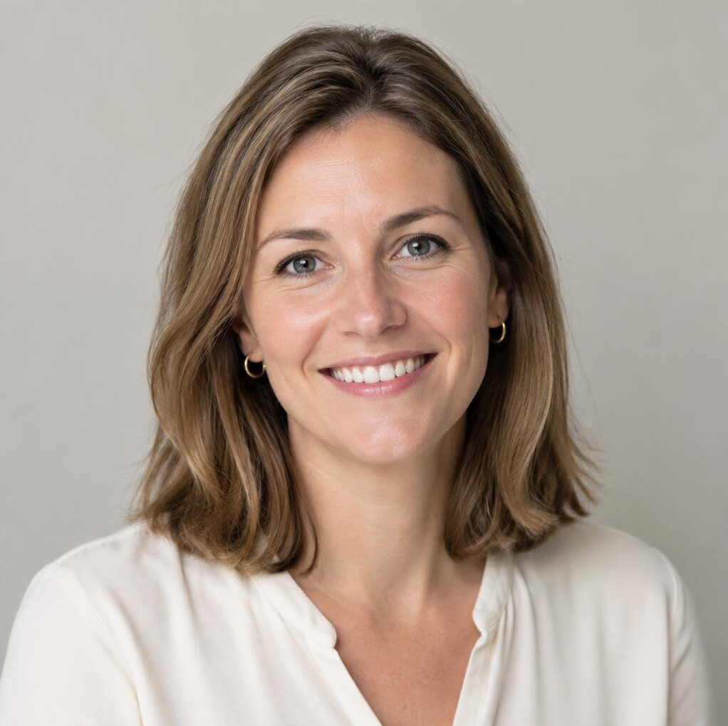 Portrait of a smiling woman with long hair